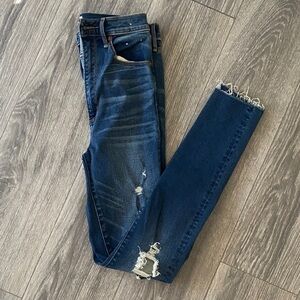 Abercrombie & Fitch Dark Blue Distressed Skinny Jeans